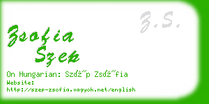 zsofia szep business card